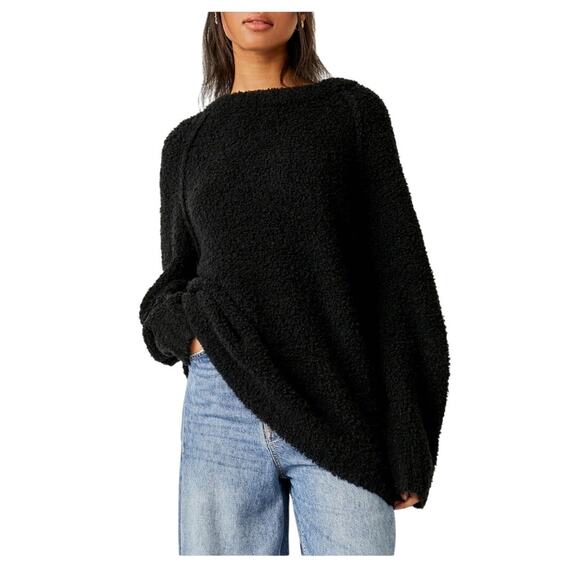 Free People Sweaters - NEW Free people teddy tunic sweater dress black size medium